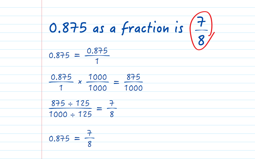 0 875 As A Fraction Calculatio 0 875 As A Fraction Calculatio