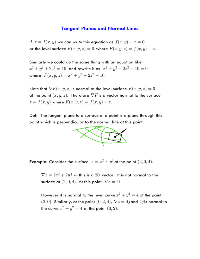 13 7 Tangent Lines Normal Lines And Tangent Planes Chapter 13 13 7 Tangent Lines Normal Lines And Tangent Planes Chapter 13