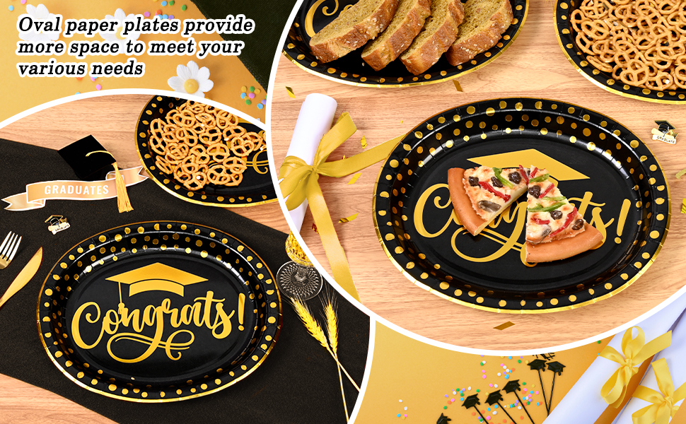 Amazon Com Homlouue 50Pcs Graduation Plates 12X10 In Oval Graduation Amazon Com Homlouue 50Pcs Graduation Plates 12X10 In Oval Graduation