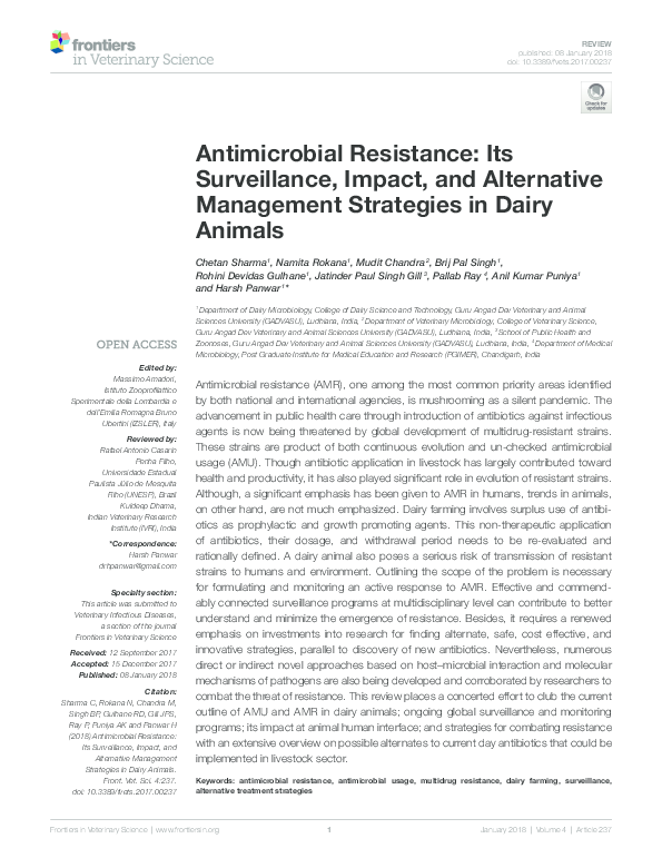 Frontiers Antimicrobial Resistance Its Surveillance Impact And Alternative Management Strategies In Dairy Animals Frontiers Antimicrobial Resistance Its Surveillance Impact And Alternative Management Strategies In Dairy Animals