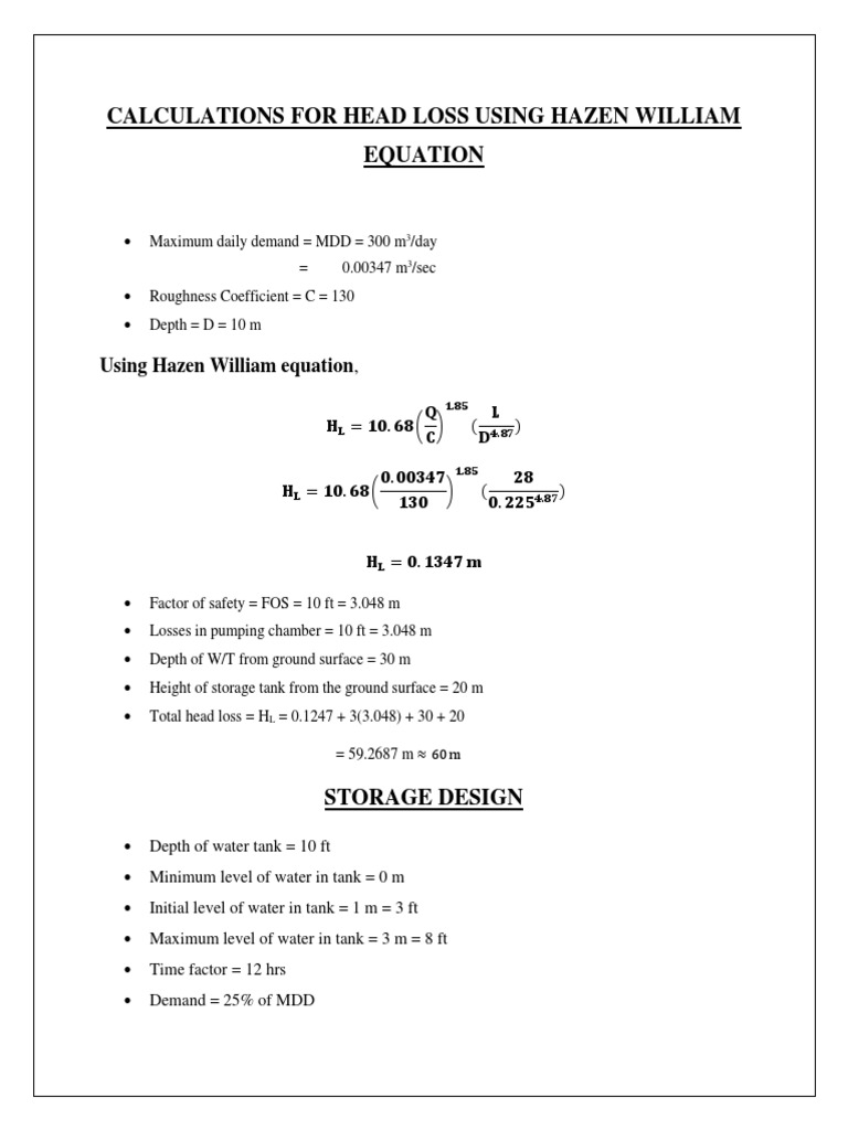 Understanding the Head Loss Equation: A Quick Guide Understanding the Head Loss Equation: A Quick Guide