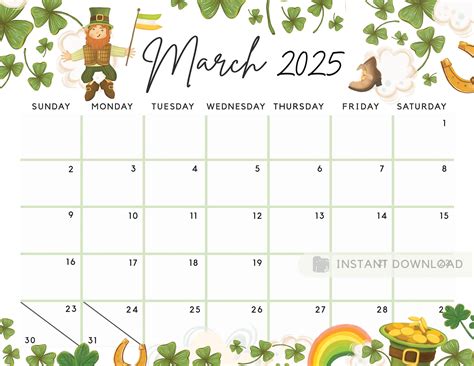 Free Printable March Calendar: Download Now!