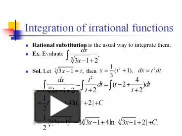 Ppt Integration Of Irrational Functions Powerpoint Presentation Free Ppt Integration Of Irrational Functions Powerpoint Presentation Free