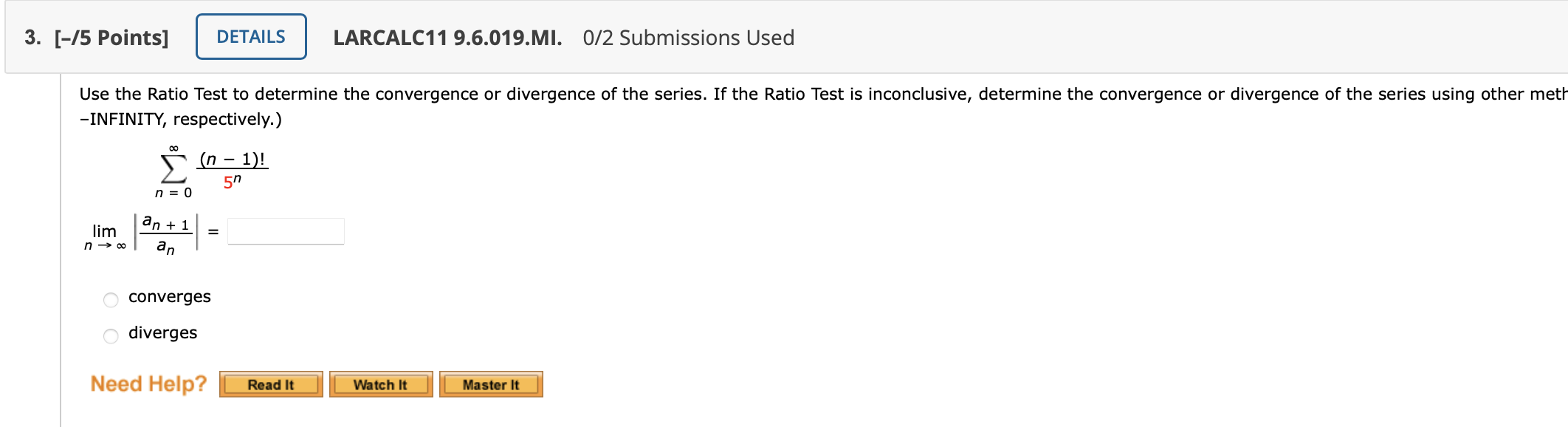 Question Video Using The Ratio Test To Determine Convergence Nagwa Question Video Using The Ratio Test To Determine Convergence Nagwa