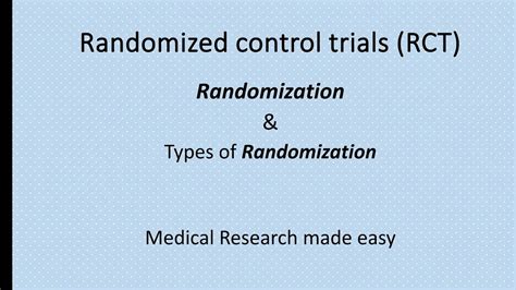 Randomized Control Trials Randomization And Various Types Of Randomized Control Trials Randomization And Various Types Of