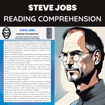 Steve Jobs Biography Reading Comprehension Apple Visionary Tech Innovator Steve Jobs Biography Reading Comprehension Apple Visionary Tech Innovator