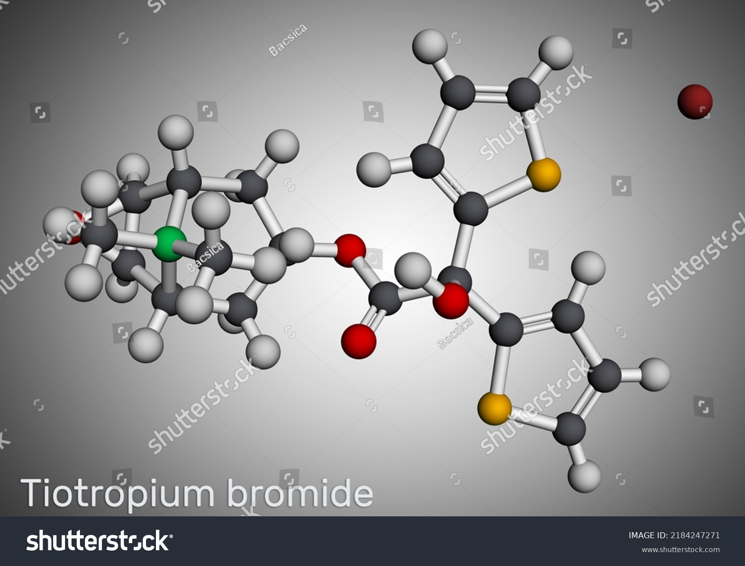 Tiotropium Bromide Molecule Antimuscarinic Bronchodilator Used In The Tiotropium Bromide Molecule Antimuscarinic Bronchodilator Used In The